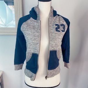 Pumpkin Parch Blue and Gray Zippered Hoodie